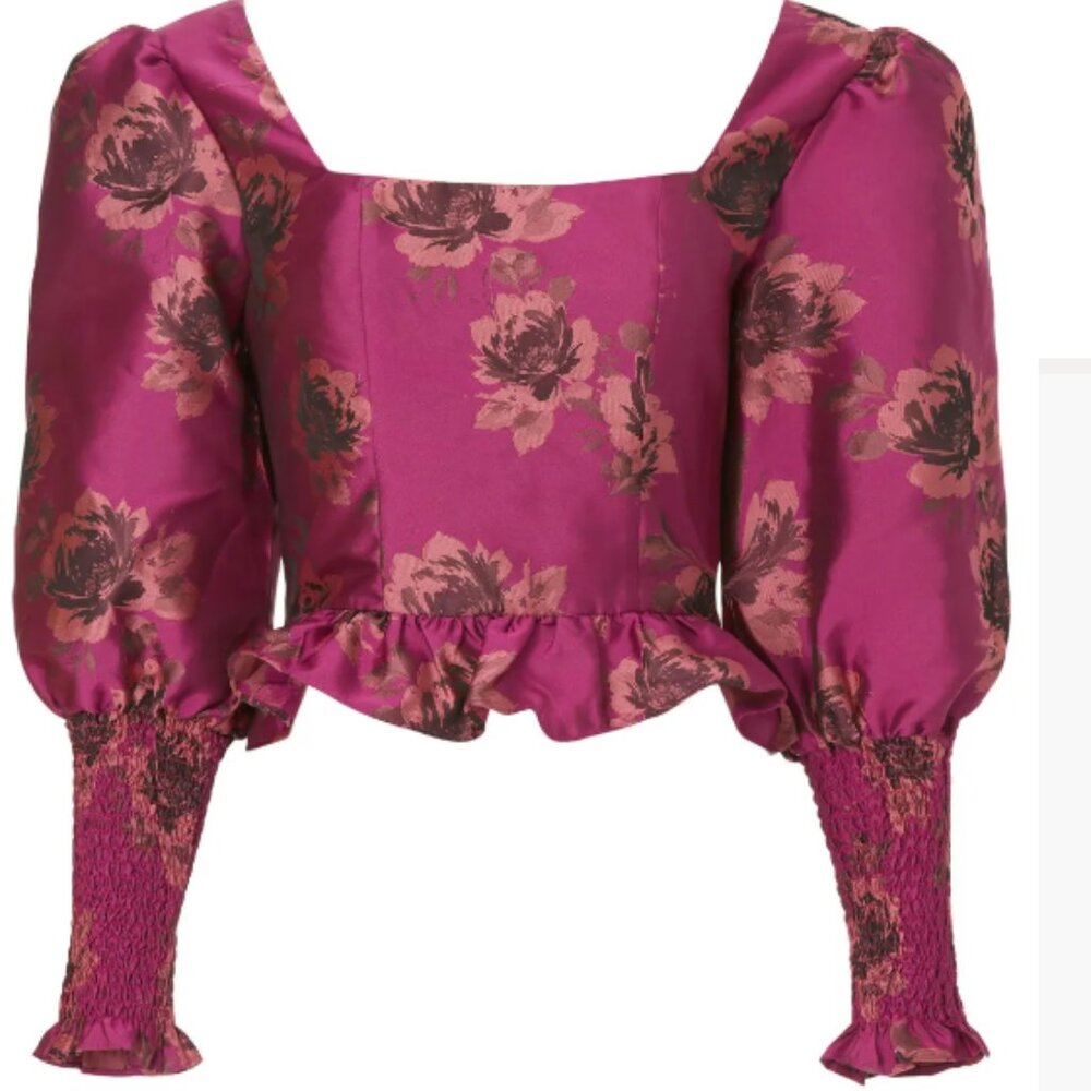 Peter Som Brocade Peplum Top Size 10